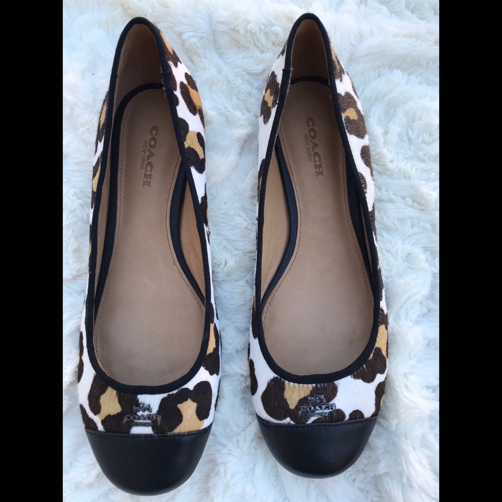 Coach Samantha Leopard Print Flats